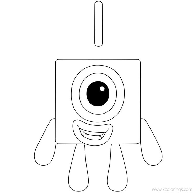 Numberblocks coloring pages one eye