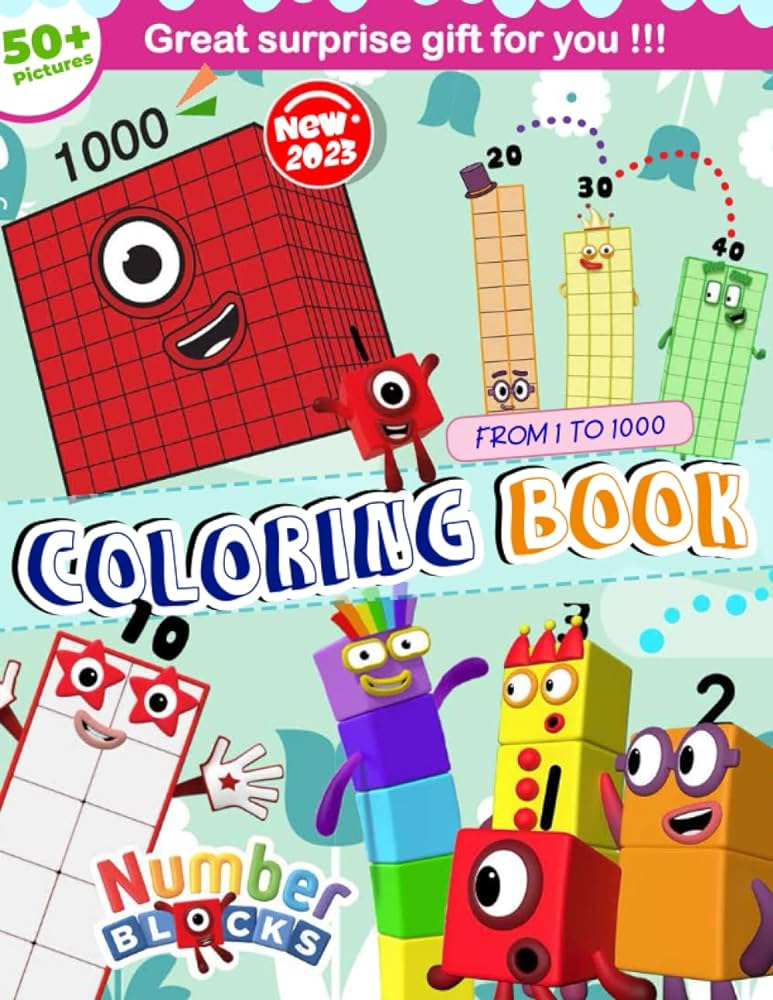 Number blocks to coloring book coloring book for children from