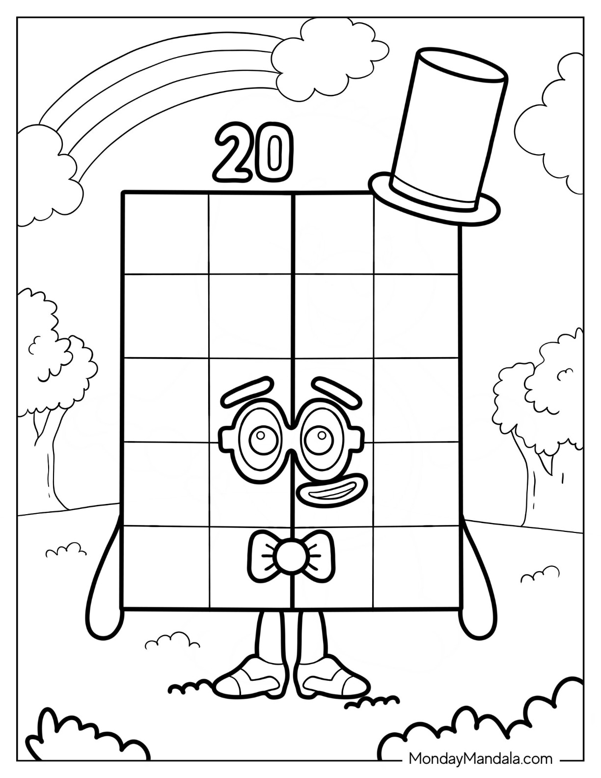 Numberblocks coloring pages free pdf printables