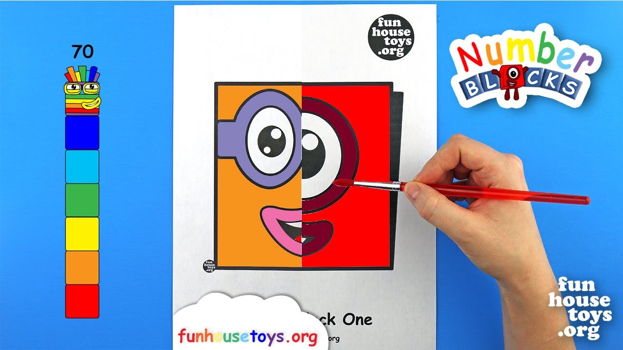 Numberblocks face painting numberblocks one and two fun house toys free coloring pages