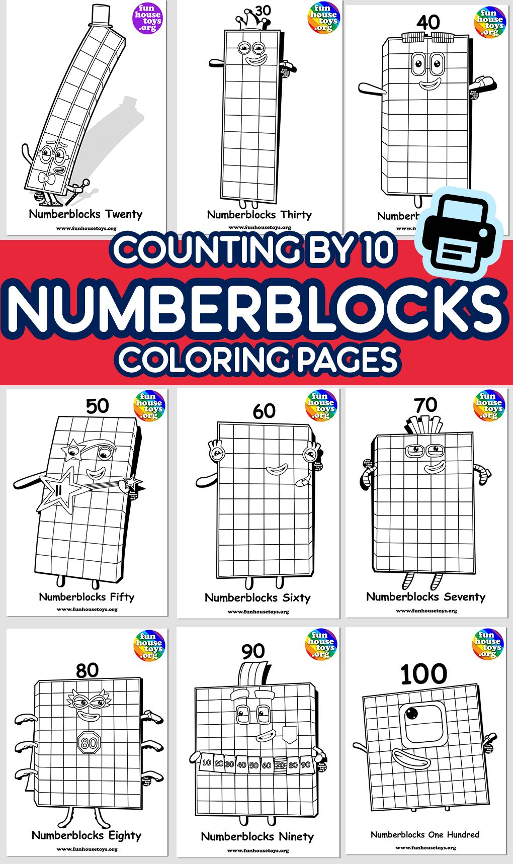 New numberblocks available as coloring printable for kids print ready fun printables for kids numbers for kids coloring pages