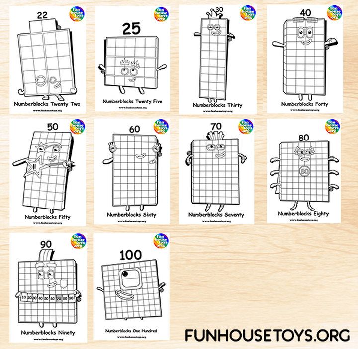 Fun house toys numberblocks kids printable coloring pages coloring pages free preschool printables