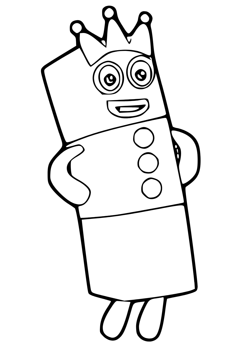 Free printable numberblocks crown coloring page for adults and kids