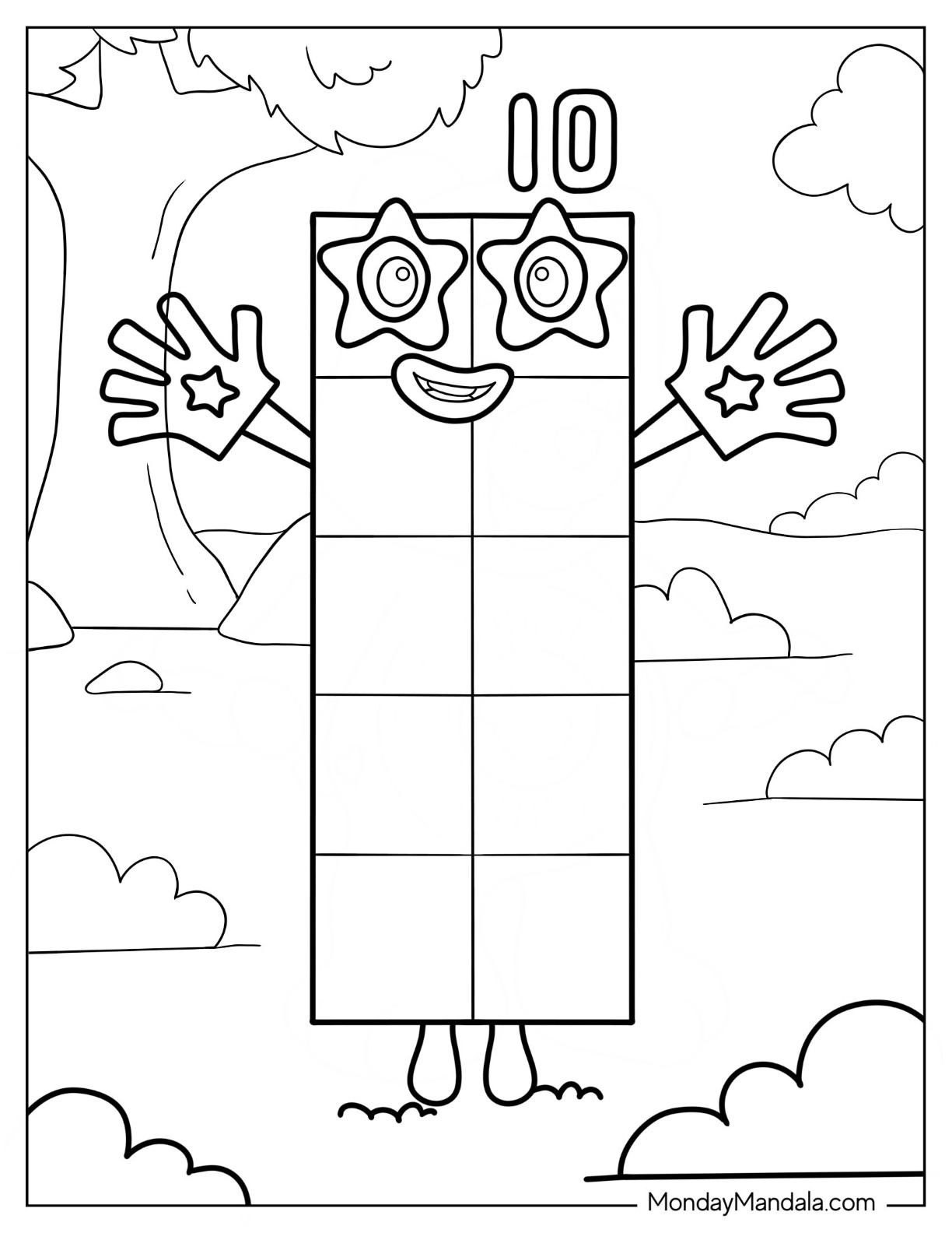 Numberblocks coloring pages free pdf printables