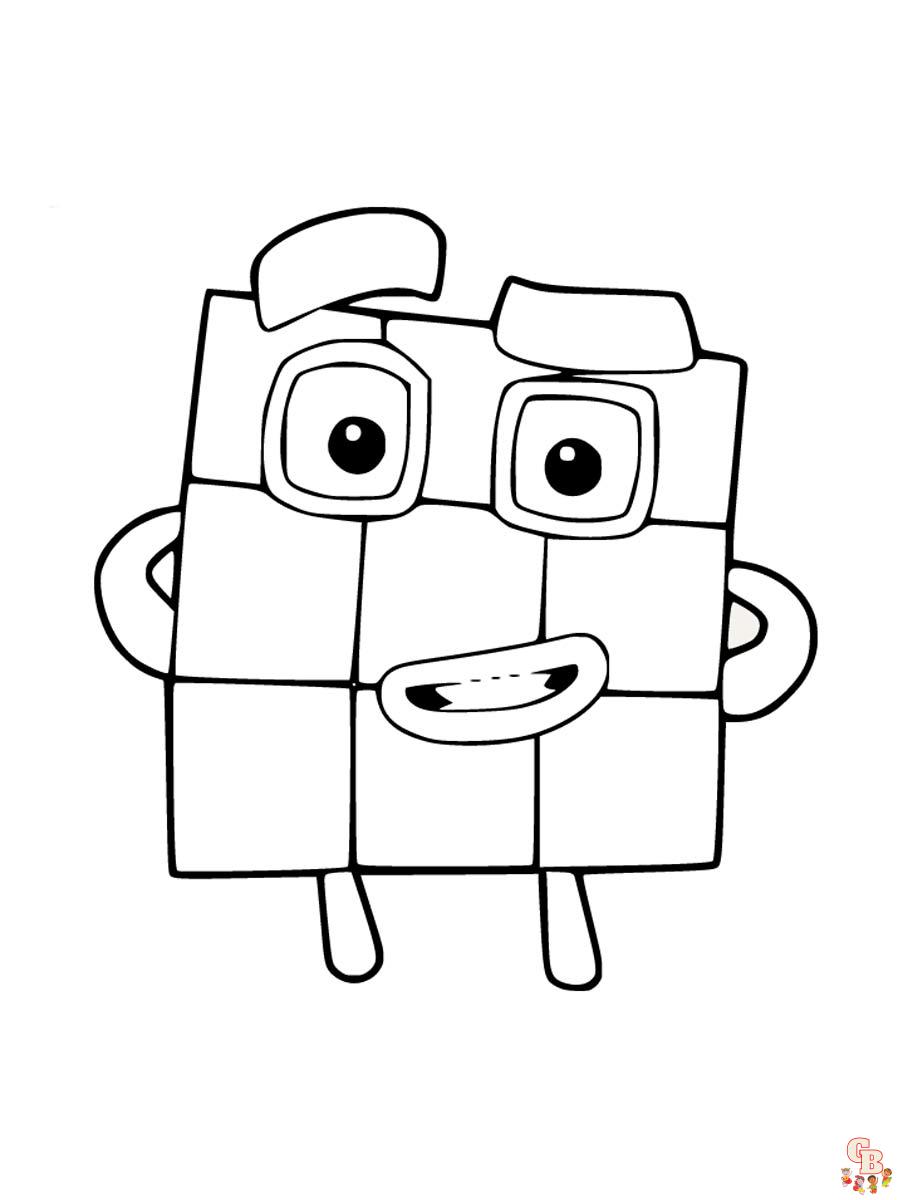 Numberblocks coloring pages easy fun for kids