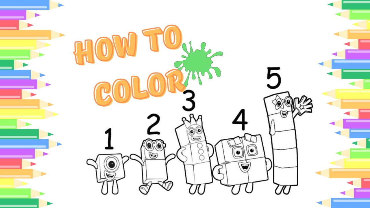 Numberblocks numbers to numberblock coloring page learning numbers