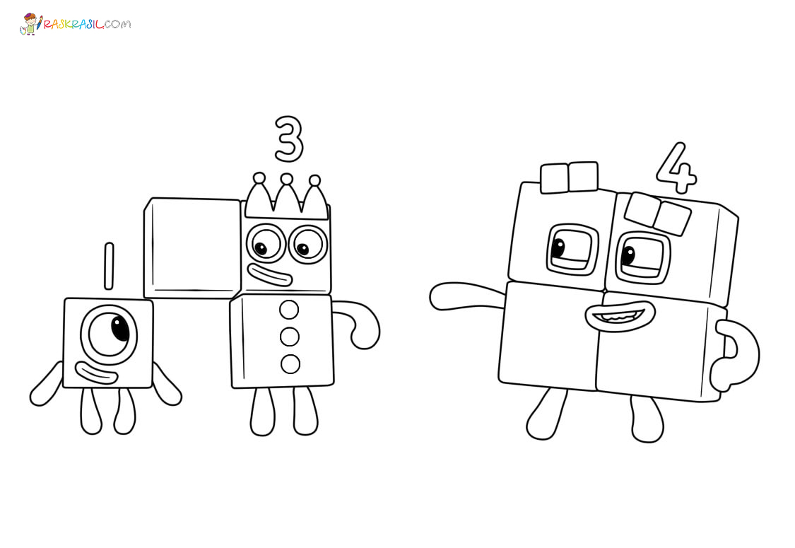 Numberblocks coloring pages all main characters free printable