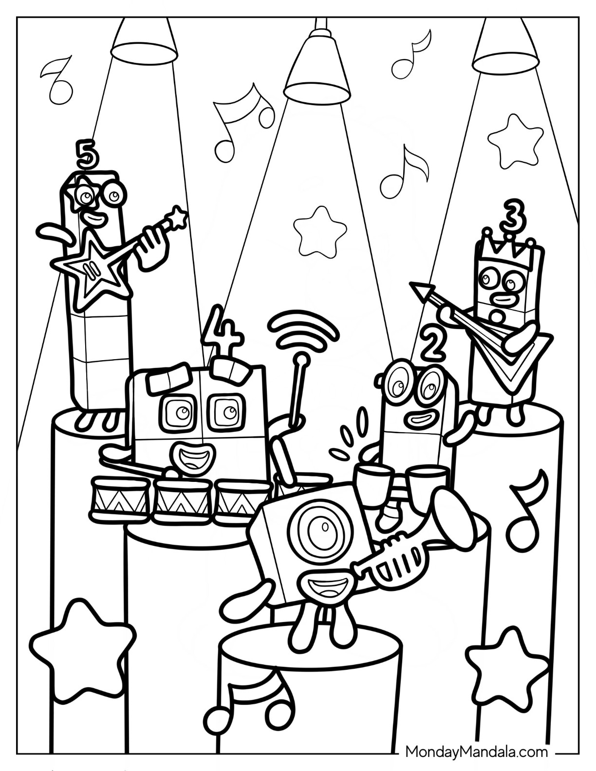 Numberblocks coloring pages free pdf printables