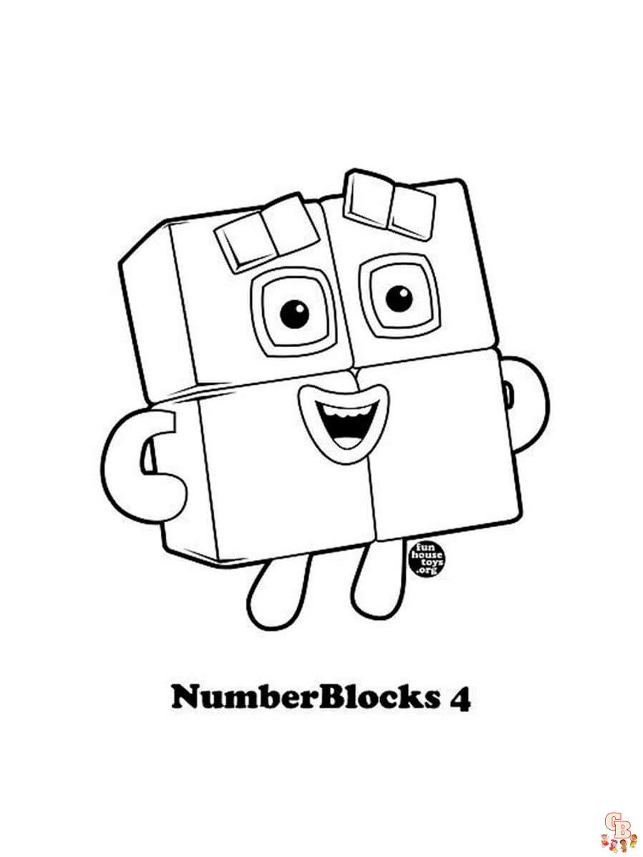 Numberblocks coloring pages easy fun for kids