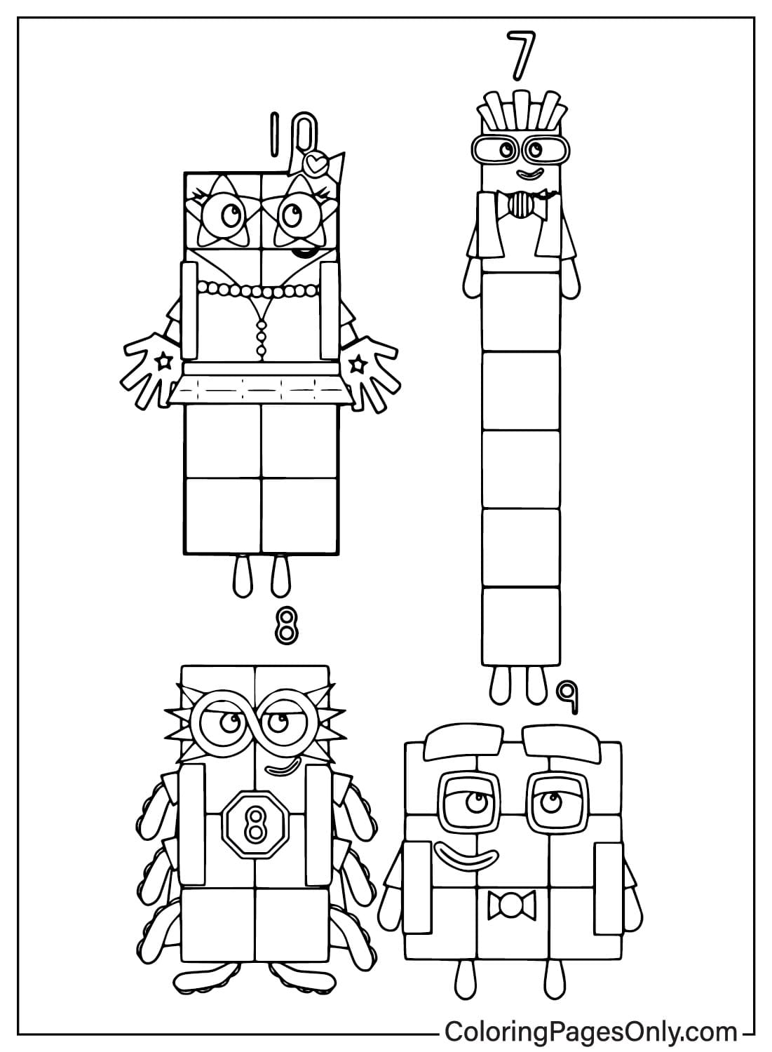 Numberblocks coloring pages