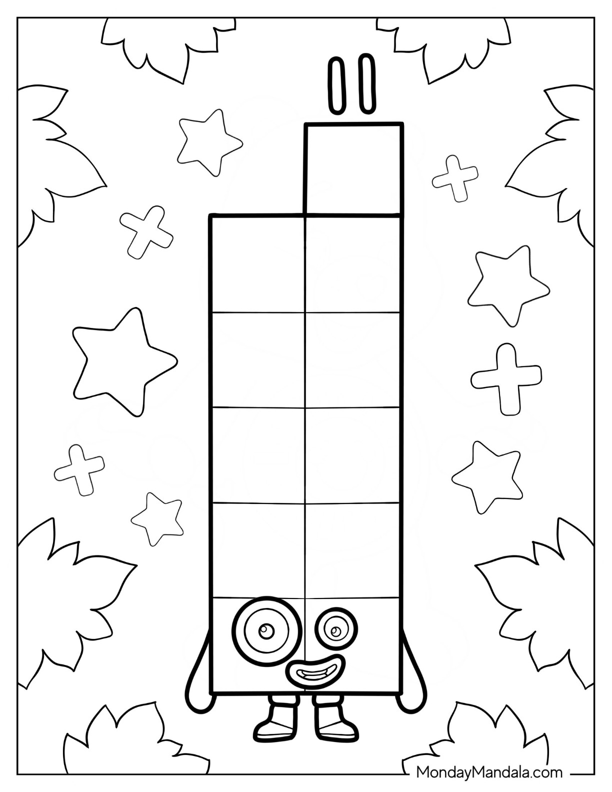 Numberblocks coloring pages free pdf printables