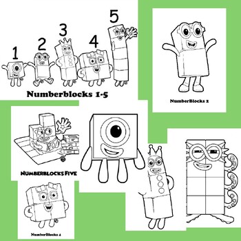 Numberblocks activities printable coloring pages for kids pdf tpt