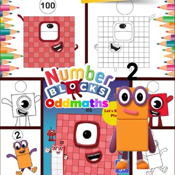 Numberblocks activities printable coloring pages for kids pdf tpt