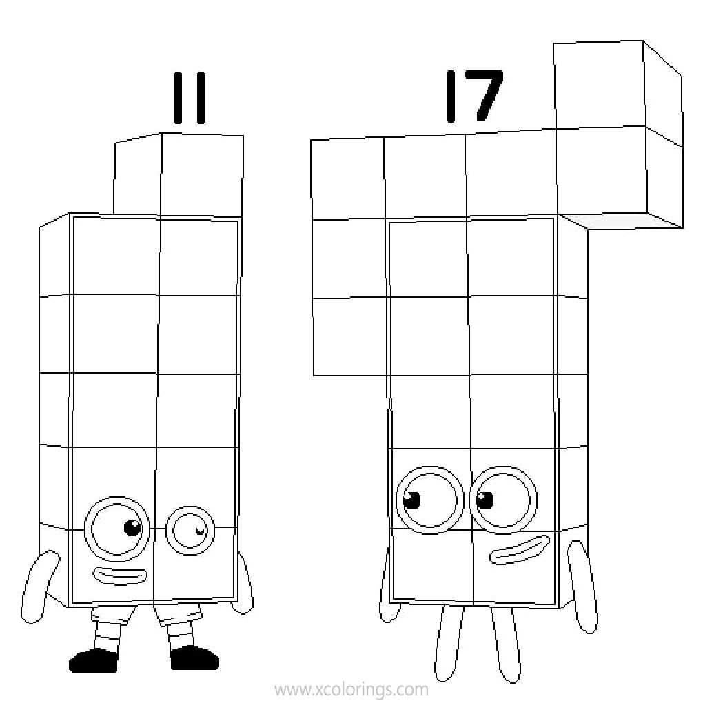 Numberblocks coloring pages and