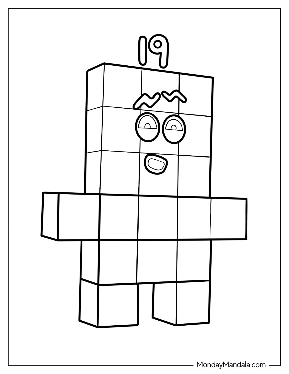 Numberblocks coloring pages free pdf printables