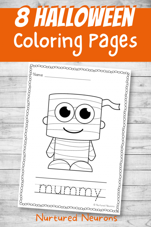 Simple halloween tracing and coloring pages printable pdf