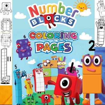 Numberblocks activities printable coloring pages for kids pdf tpt