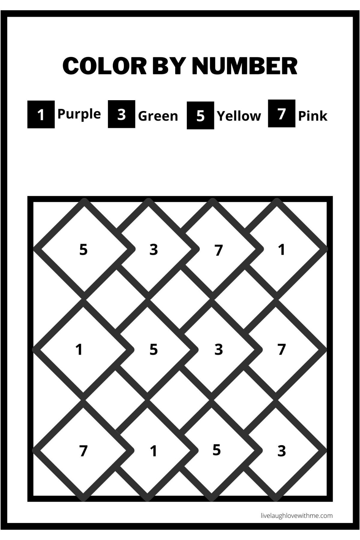 Color by number kids coloring pages free printable