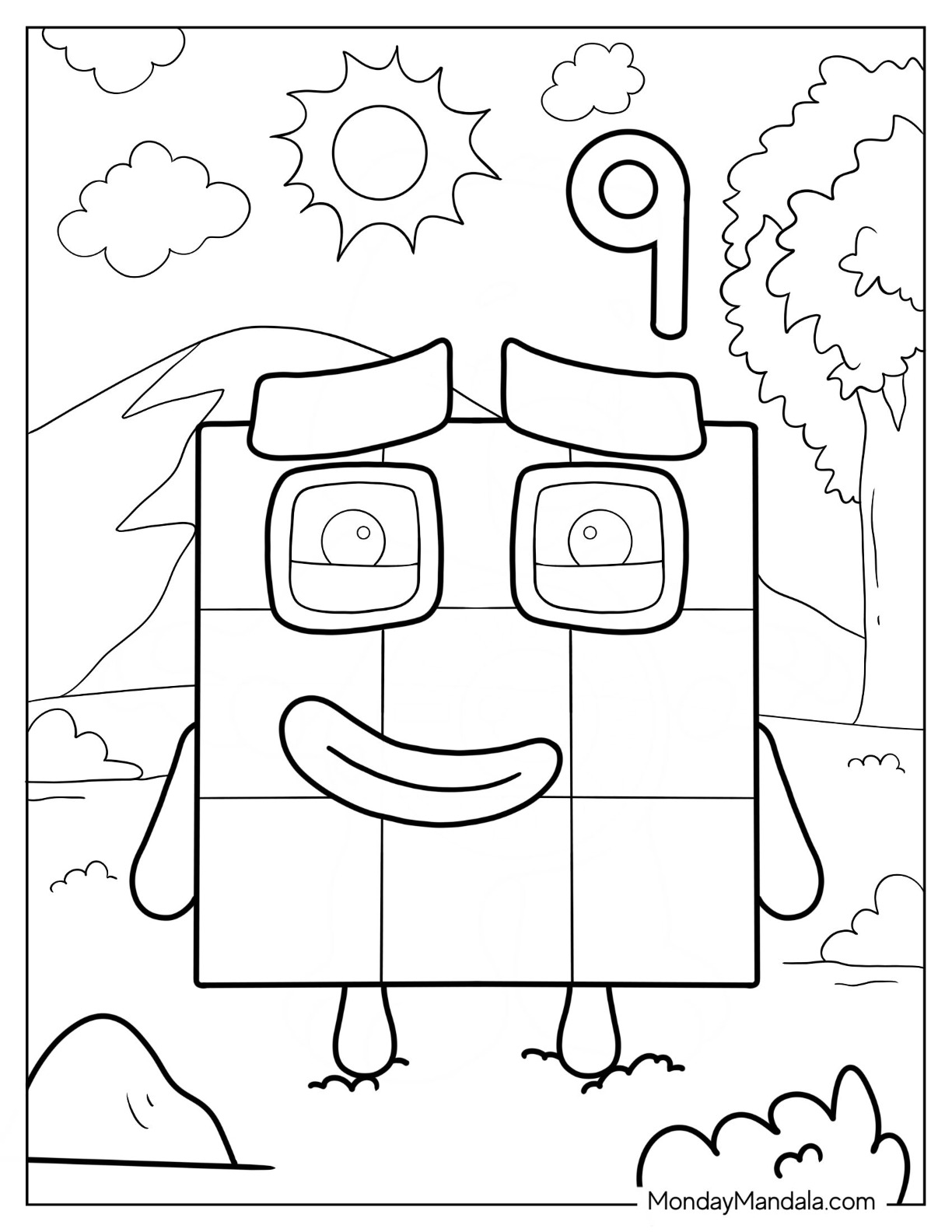 Numberblocks coloring pages free pdf printables