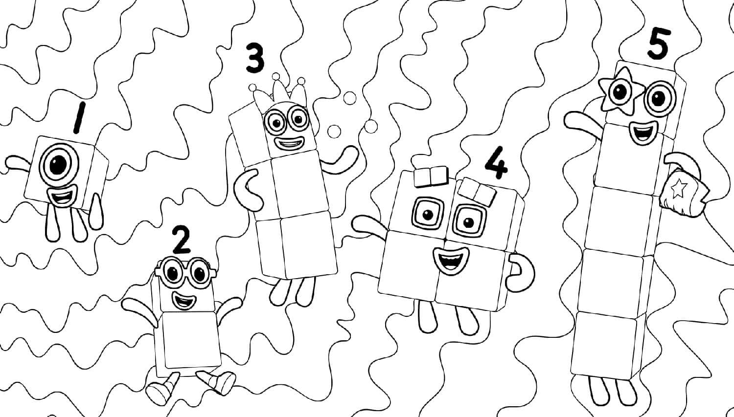 Funny numberblocks coloring page