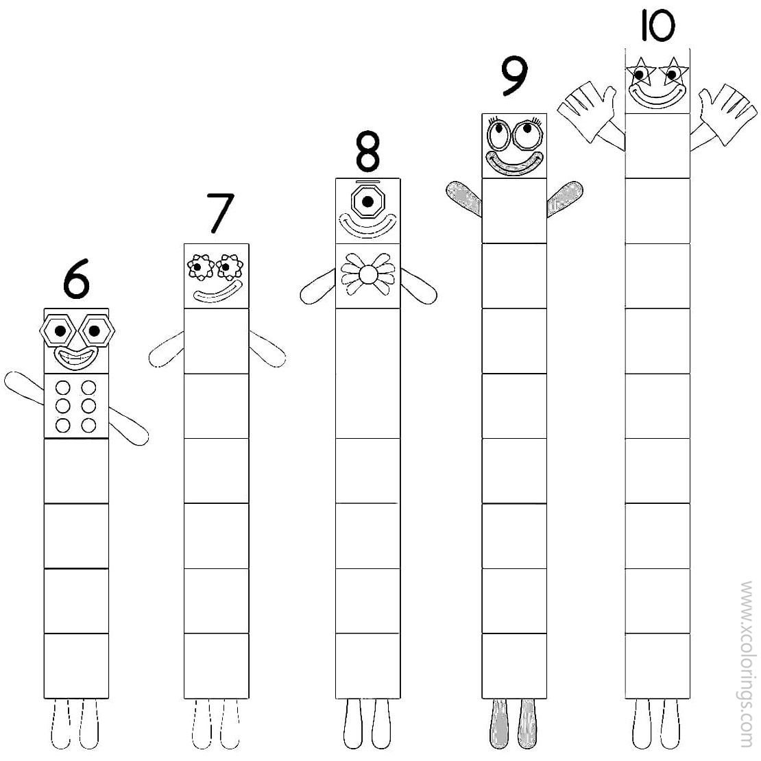 Numberblocks coloring pages