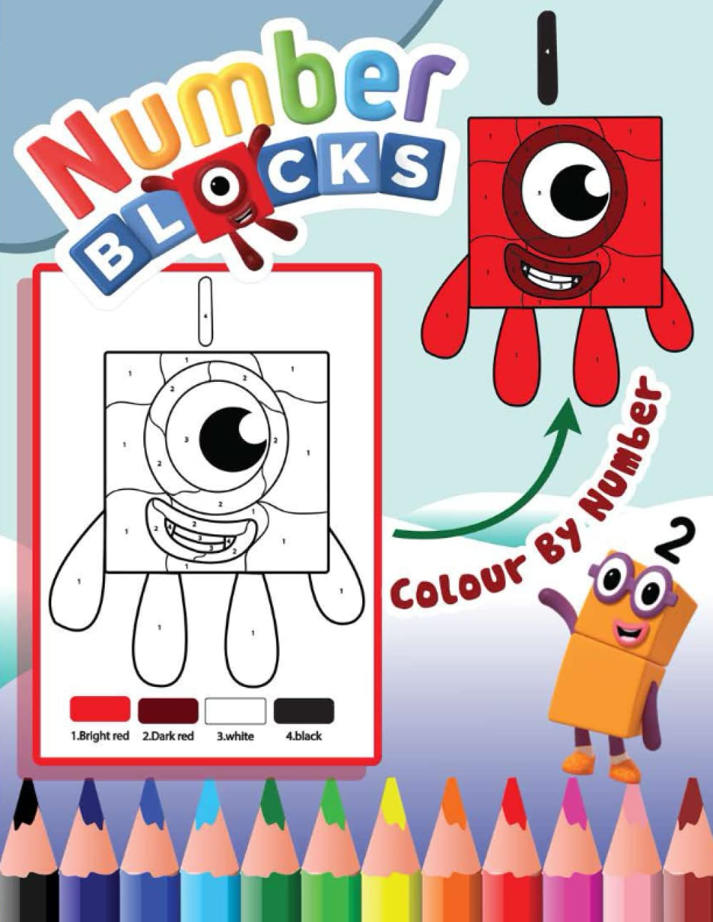Numberblocks colour by number book coloring book for kids ages