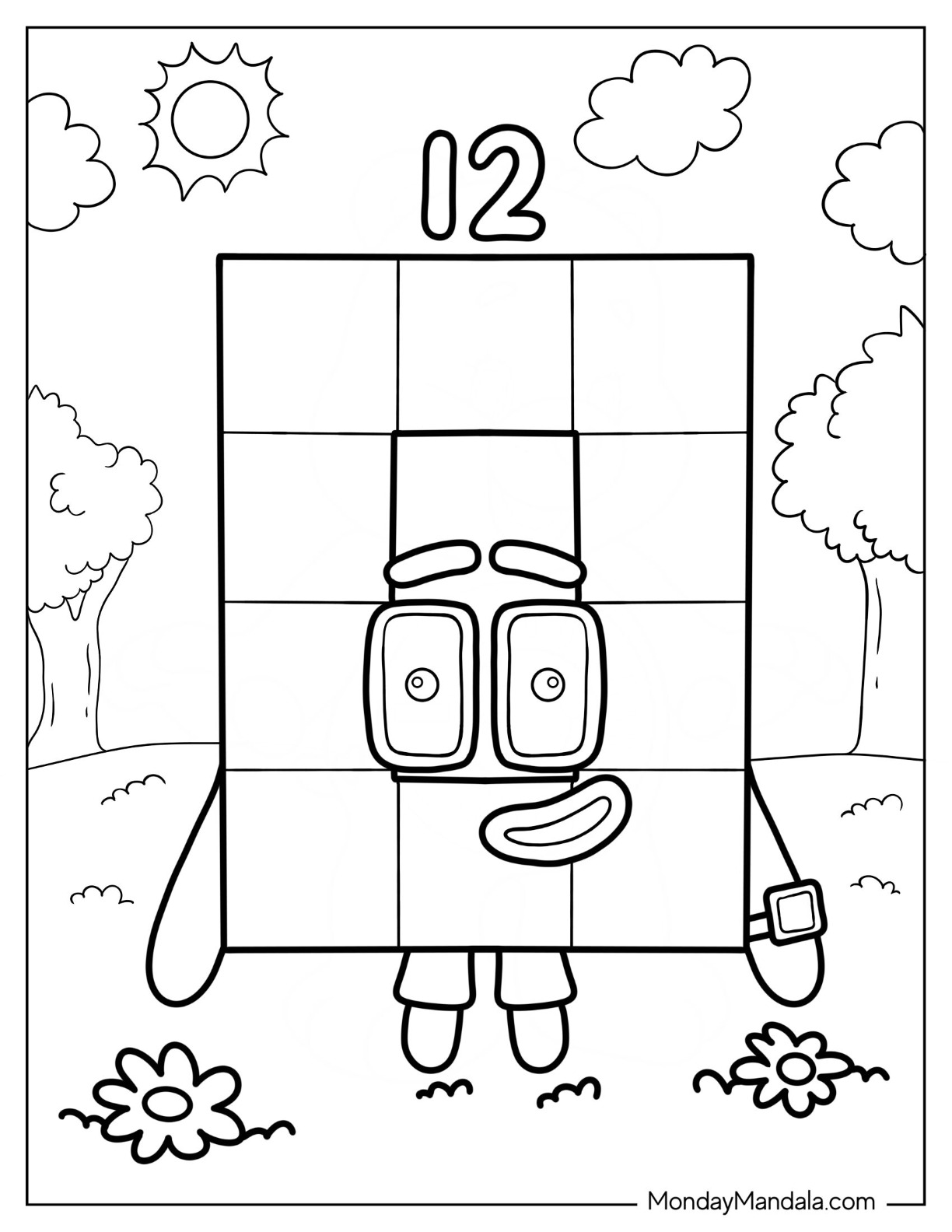 Numberblocks coloring pages free pdf printables