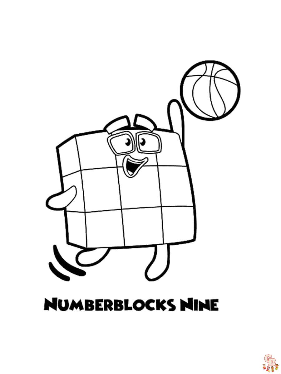 Numberblocks coloring pages easy fun for kids