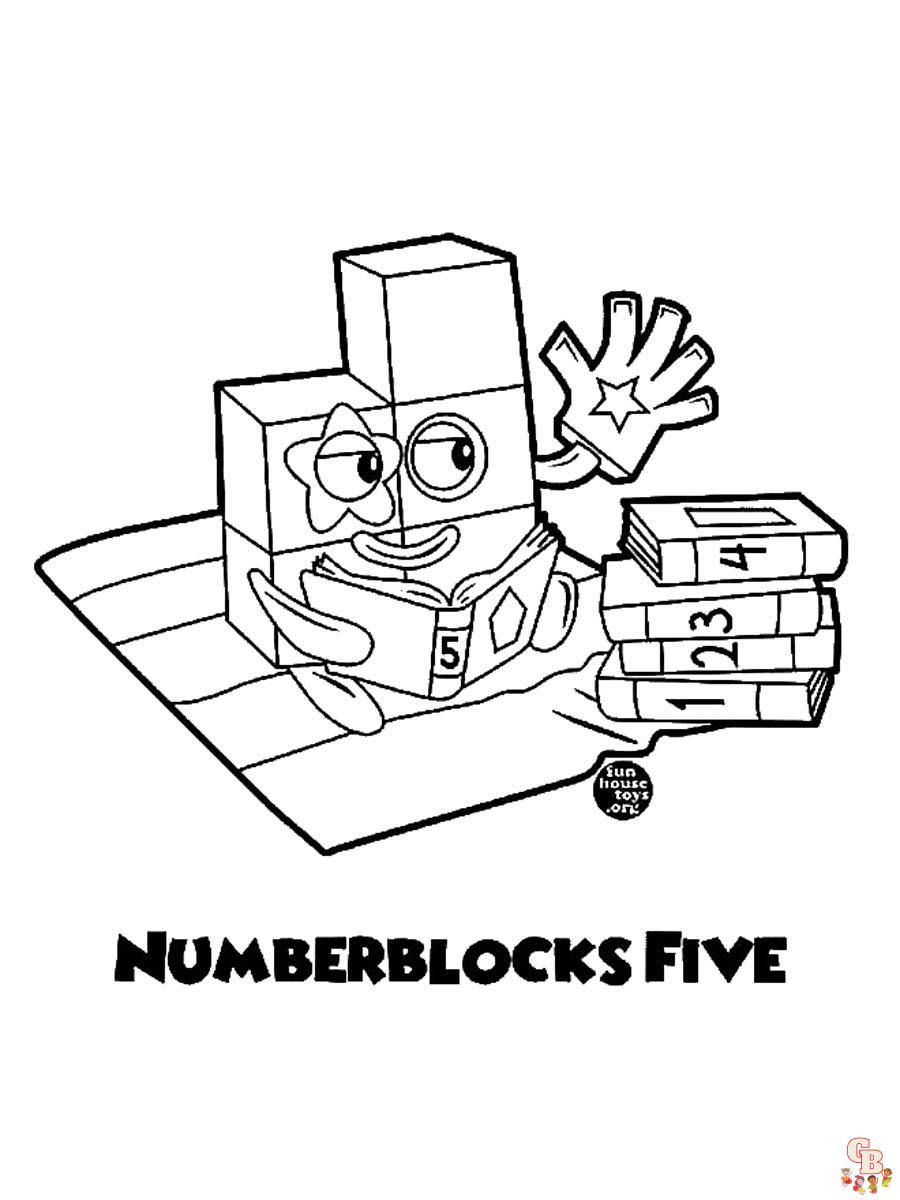 Numberblocks coloring pages easy fun for kids