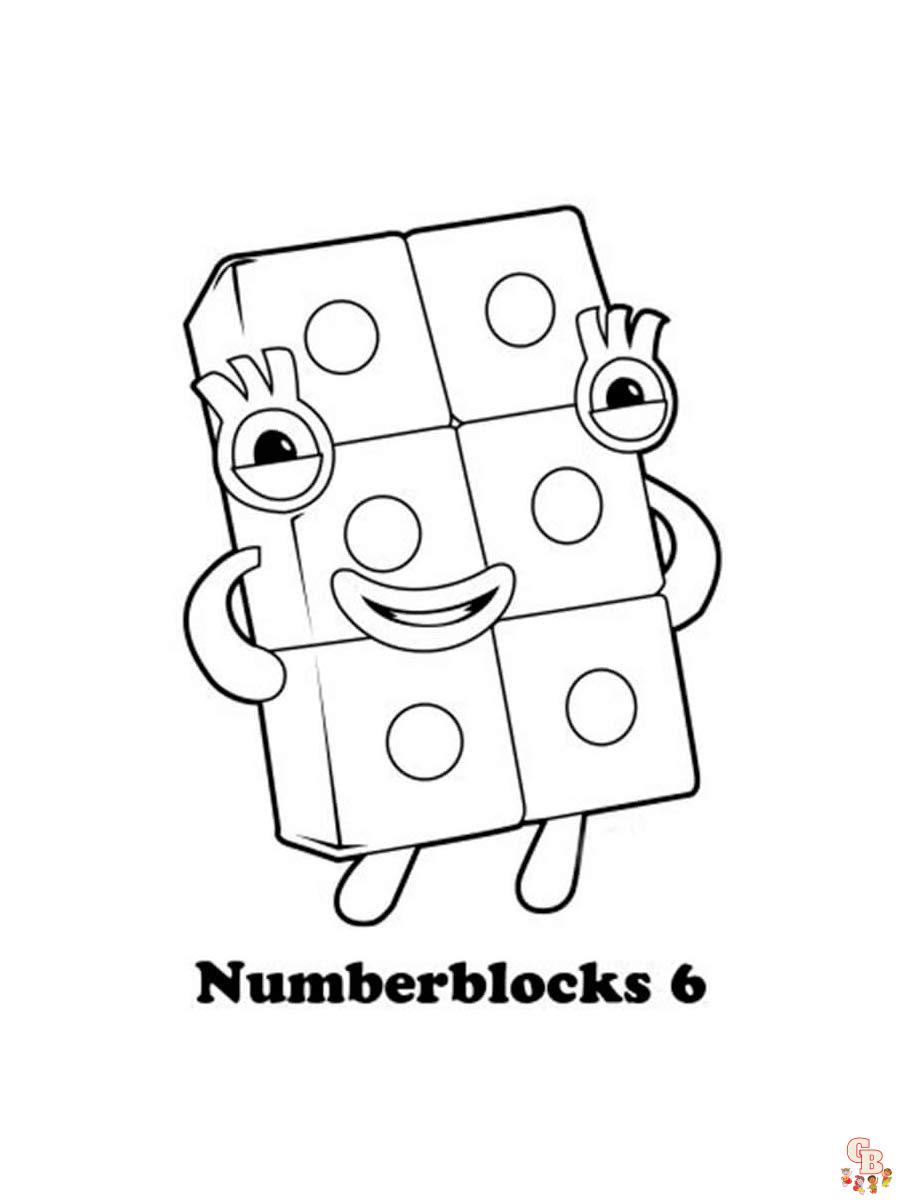 Numberblocks coloring pages easy fun for kids