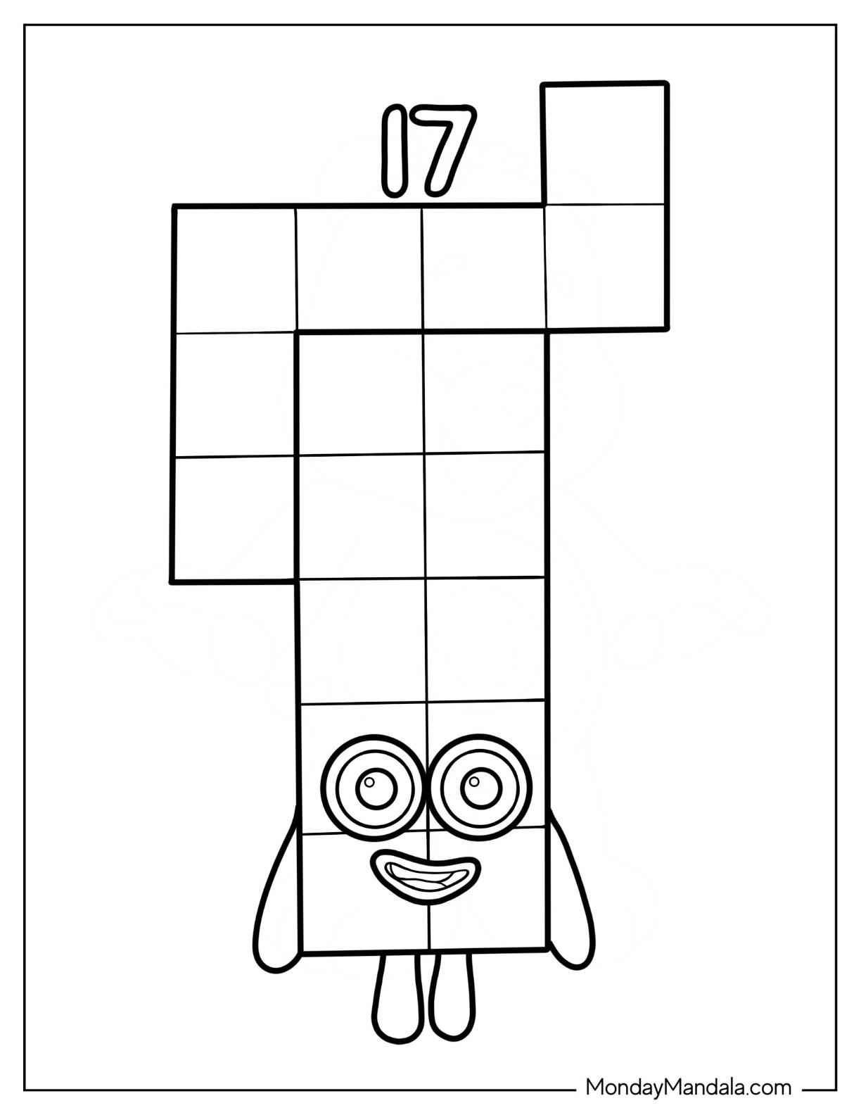 Numberblocks coloring pages free pdf printables