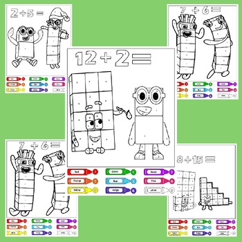 Numberblocks color by number printable for kids numberblocks coloring pages