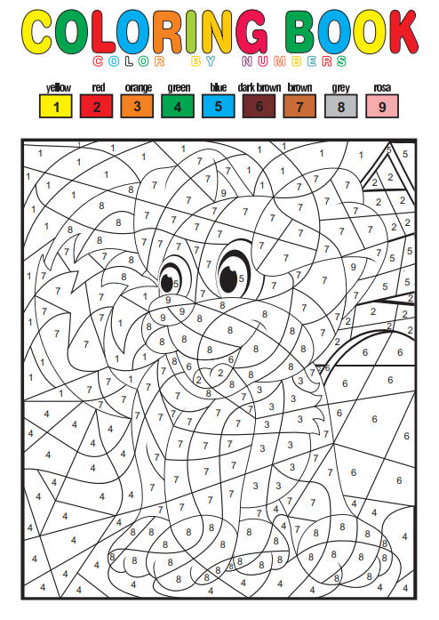 Color by number for adult activity book made by teachers