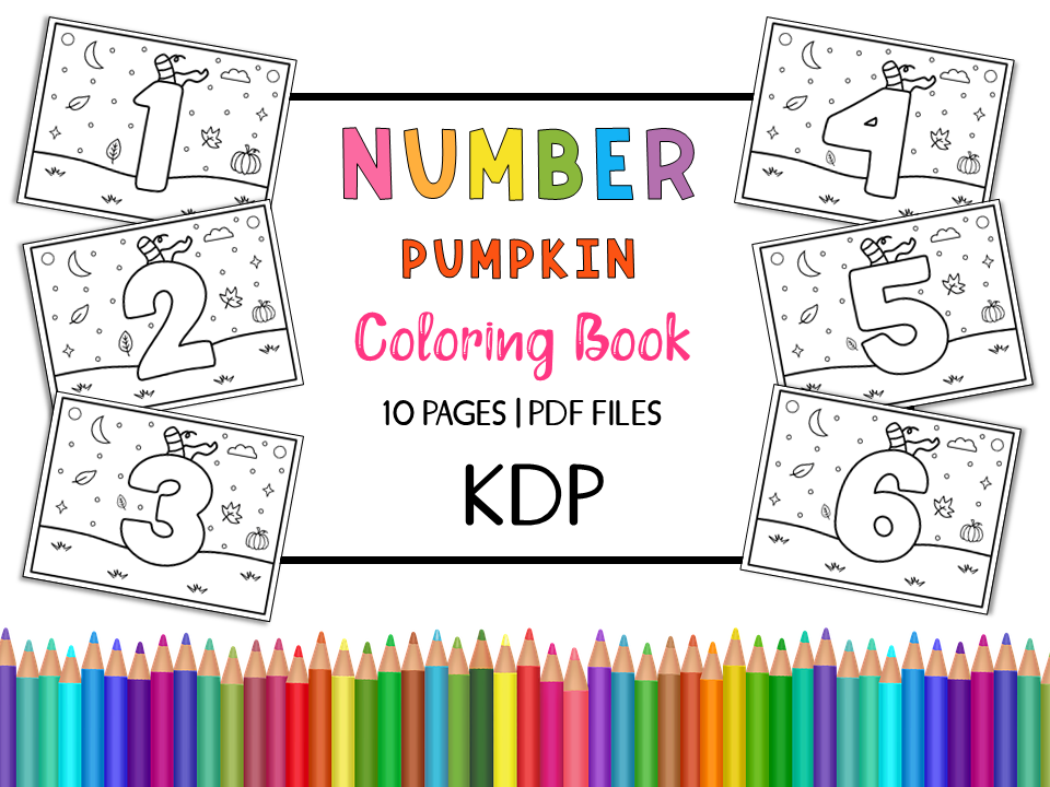 Number pumpkin coloring pages book for kids made by teachers