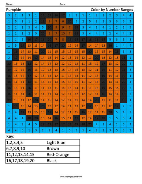 Pumpkin coloring numbers