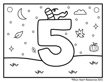 Number pumpkin coloring pages