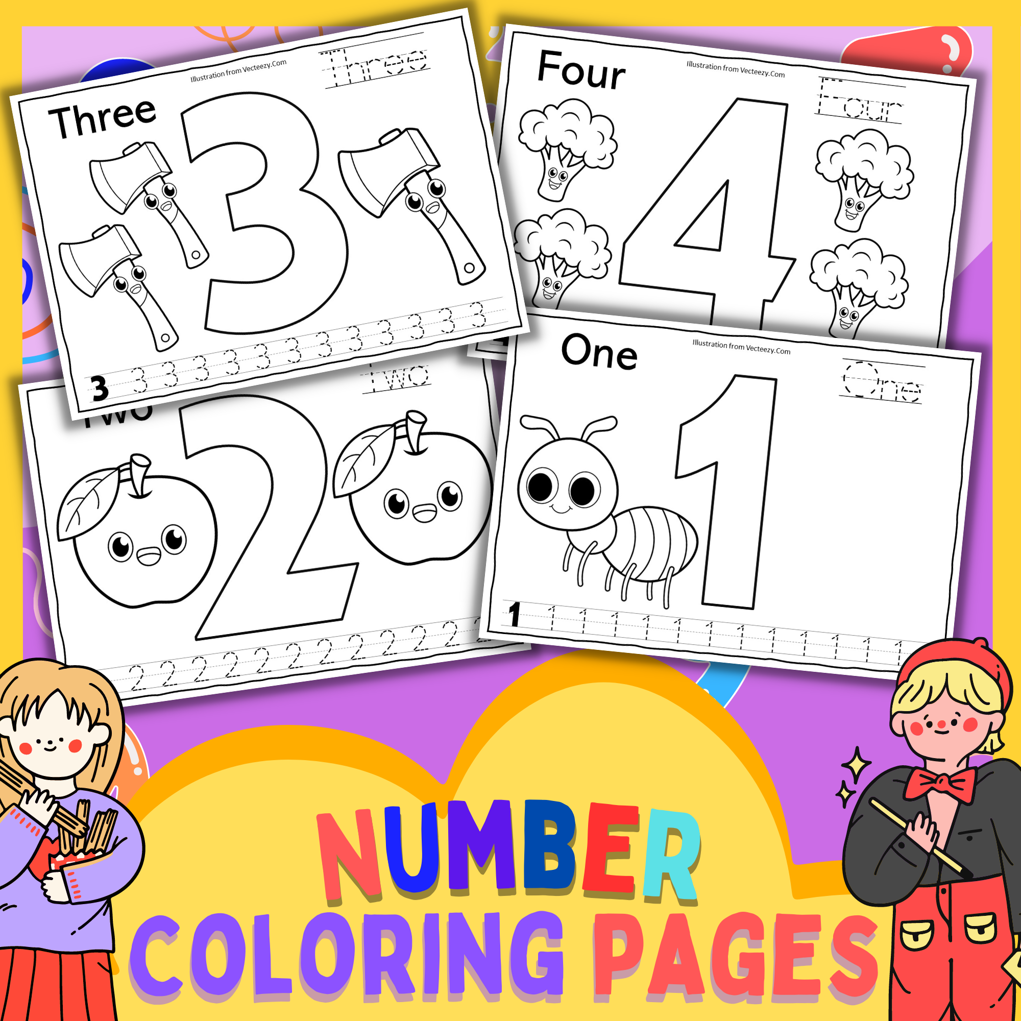 Number coloring pages