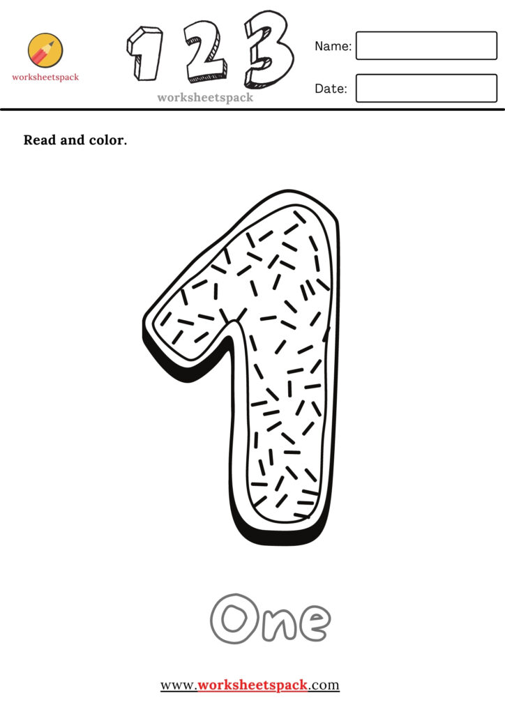 Numbers coloring worksheets