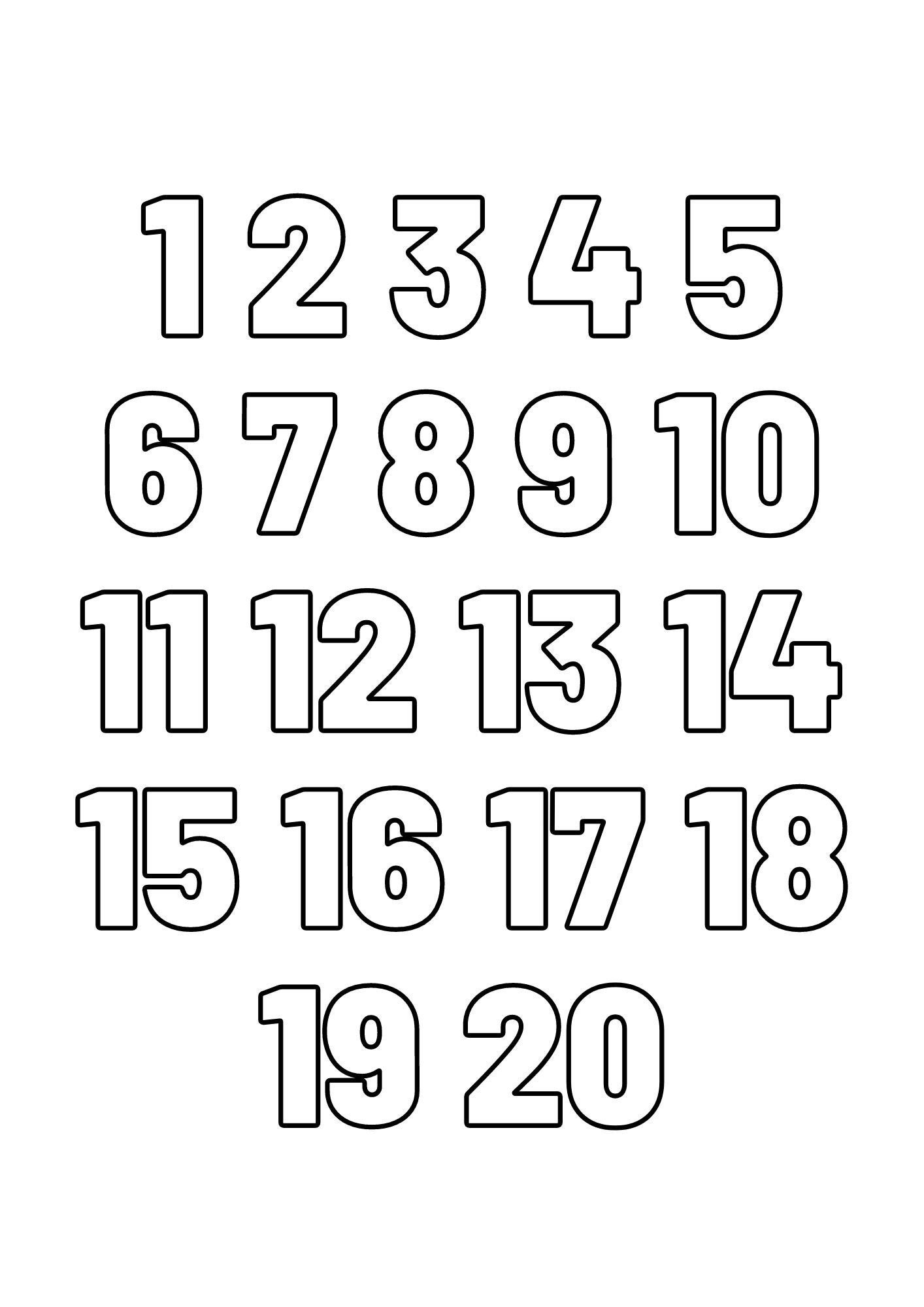 Numbers coloring page