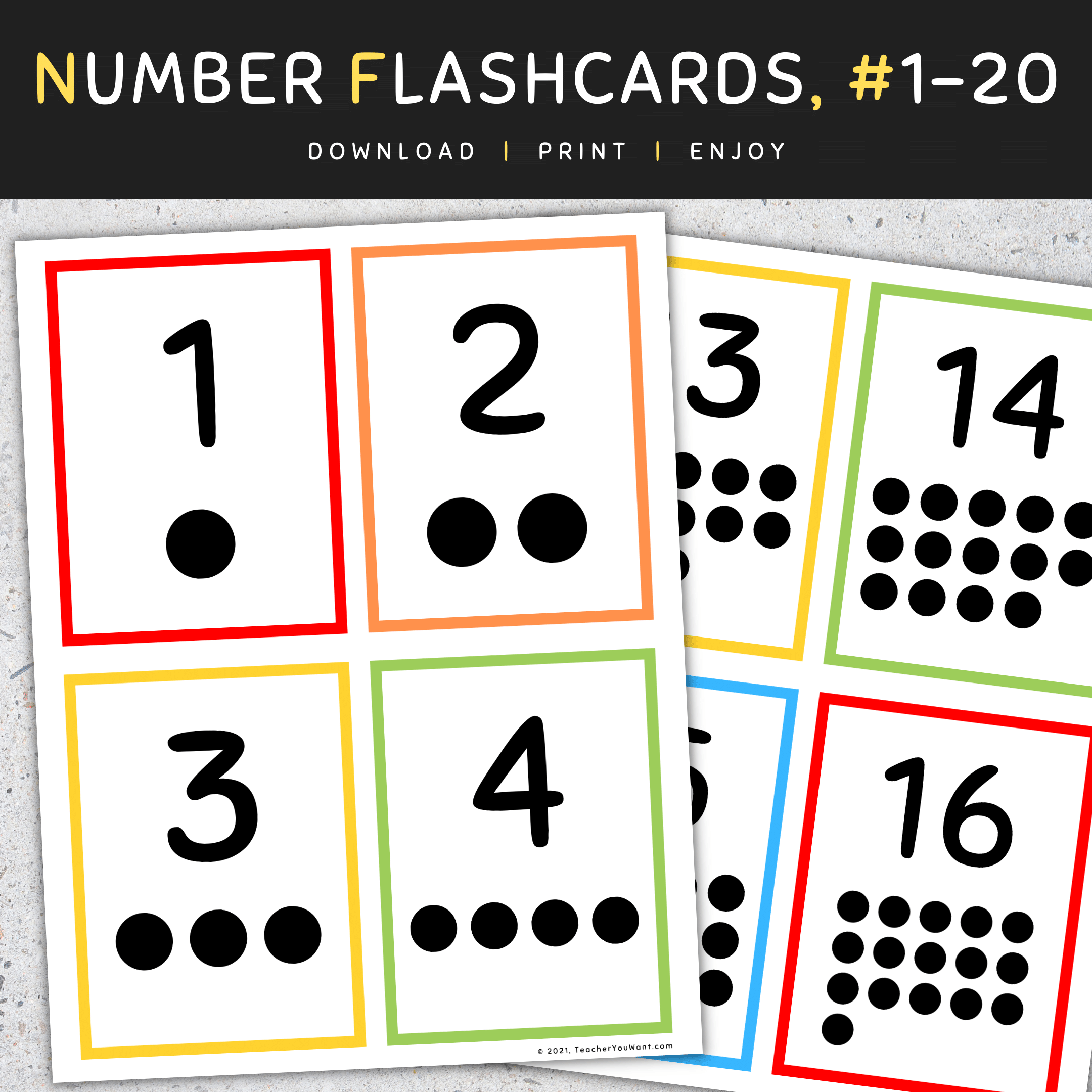 Number flash cards