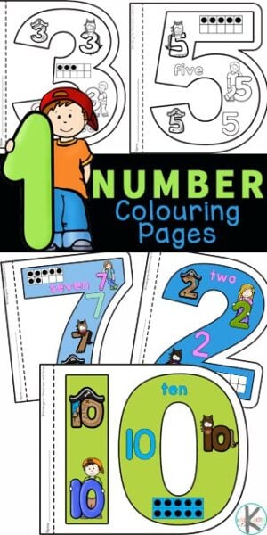 Free number coloring pages