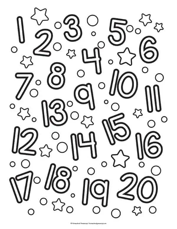 Printable number coloring pages for early learners