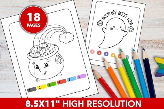 Color by numbers coloring pages printable custom color book for kids and adults printable pdf pages paint by number kit cp