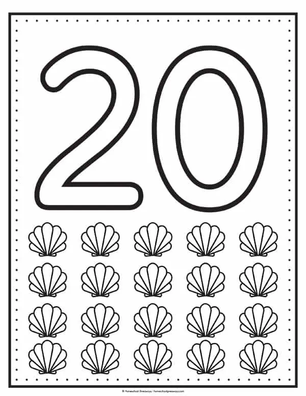 Printable number coloring pages for early learners