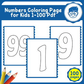 Numbers coloring page for kids