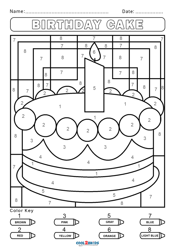 Free color by number worksheets