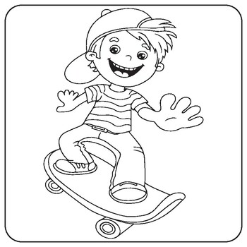 Skateboarding coloring book for kids skateboarding coloring pages