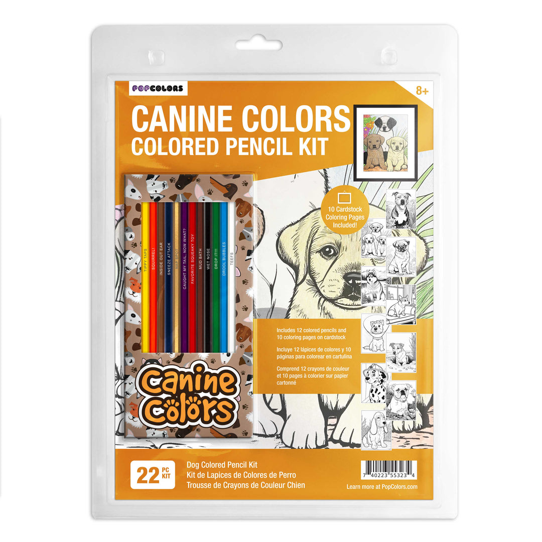 Canine colors colored pencils coloring pages â pop colors