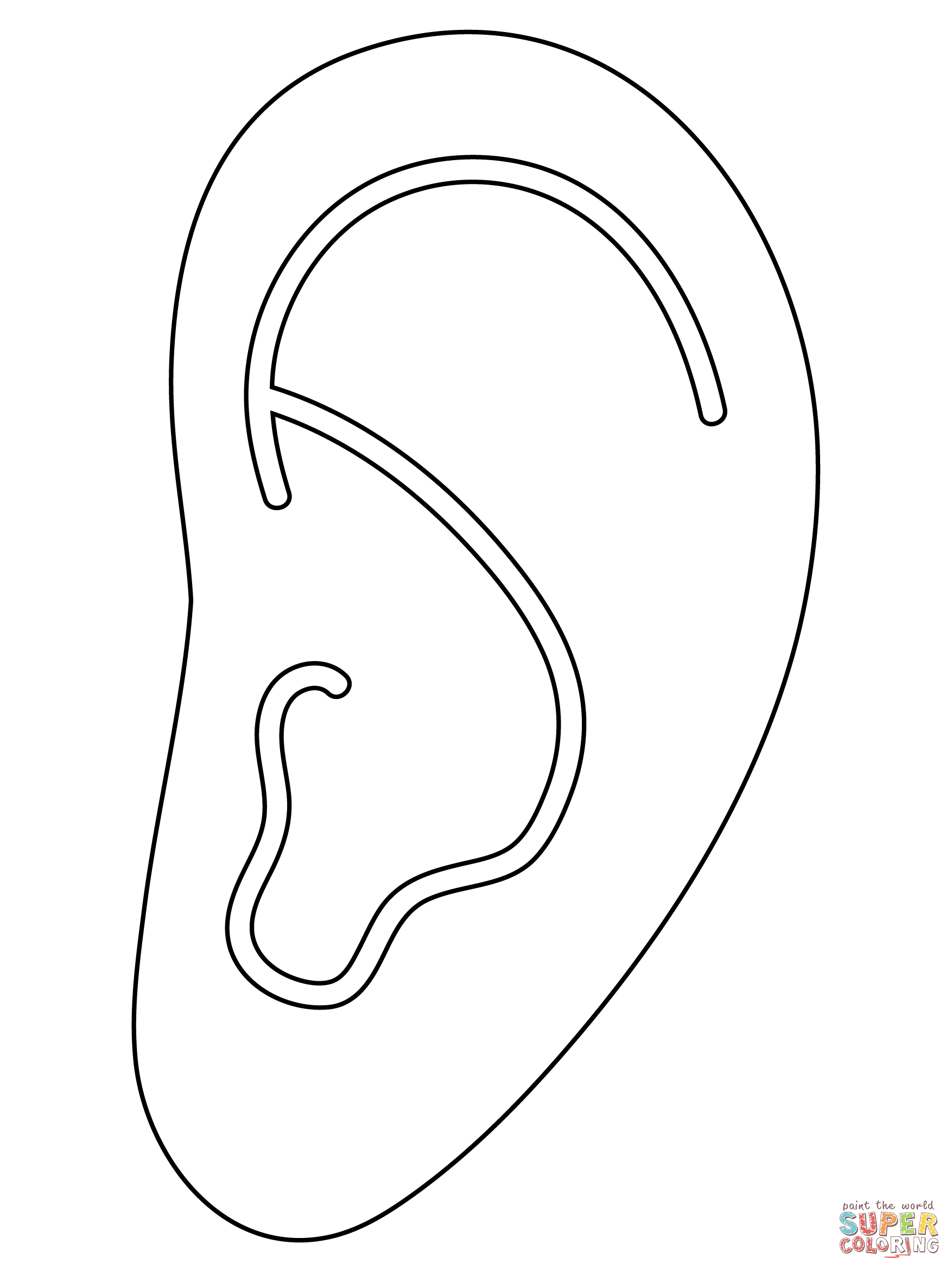 Ear coloring page free printable coloring pages