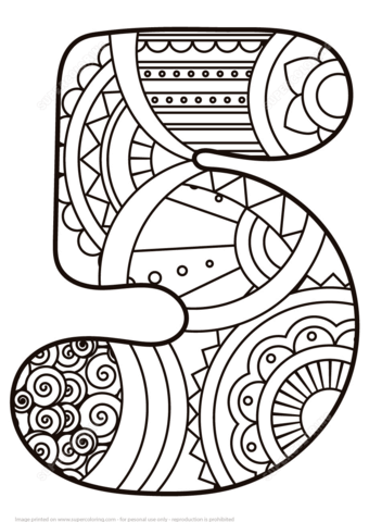 Number zentangle coloring page free printable coloring pages disegni da colorare numeri le idee della scuola